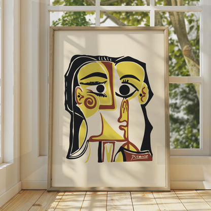 Picasso-Inspired Art Print, Abstract Portrait, Minimalist Wall Art, Colourful Home Decor, Modern wall art print