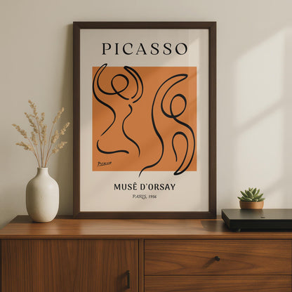 Abstract Dancers Poster, Minimalist Figure Wall Art, Vintage Paris Style Print wall art print