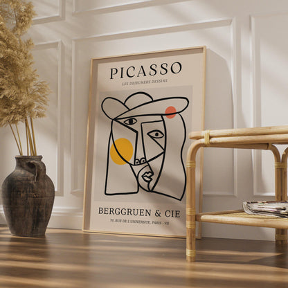 Picasso Inspired Wall Art, Minimalist Face Poster, Modern Art Print for Home Decor wall art print