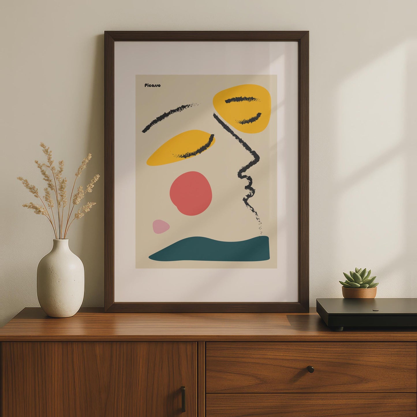 Abstract Minimalist Picasso Art Print, Colourful Contemporary Wall Decor, Modern Face Artwork wall art print