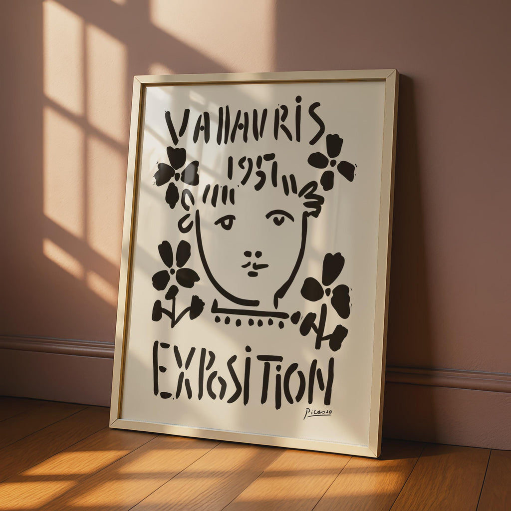 Vallauris Exposition 1957 Art Print, Abstract Floral Artwork, Minimalist Wall Decor, Picasso Style wall art print