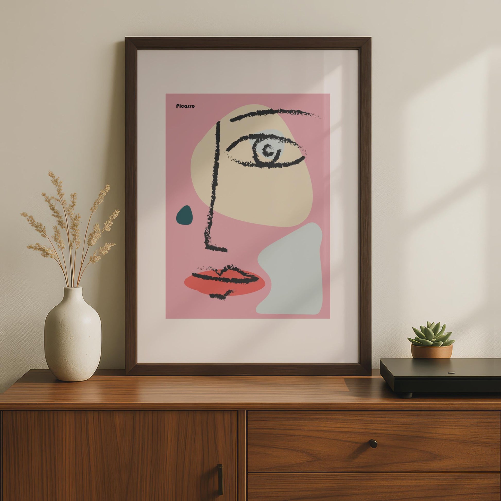 Abstract Picasso-Inspired Wall Art, Minimalist Portrait Print, Modern Art Decor, Stylish Home wall art print