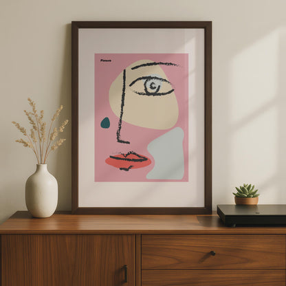 Abstract Picasso-Inspired Wall Art, Minimalist Portrait Print, Modern Art Decor, Stylish Home wall art print