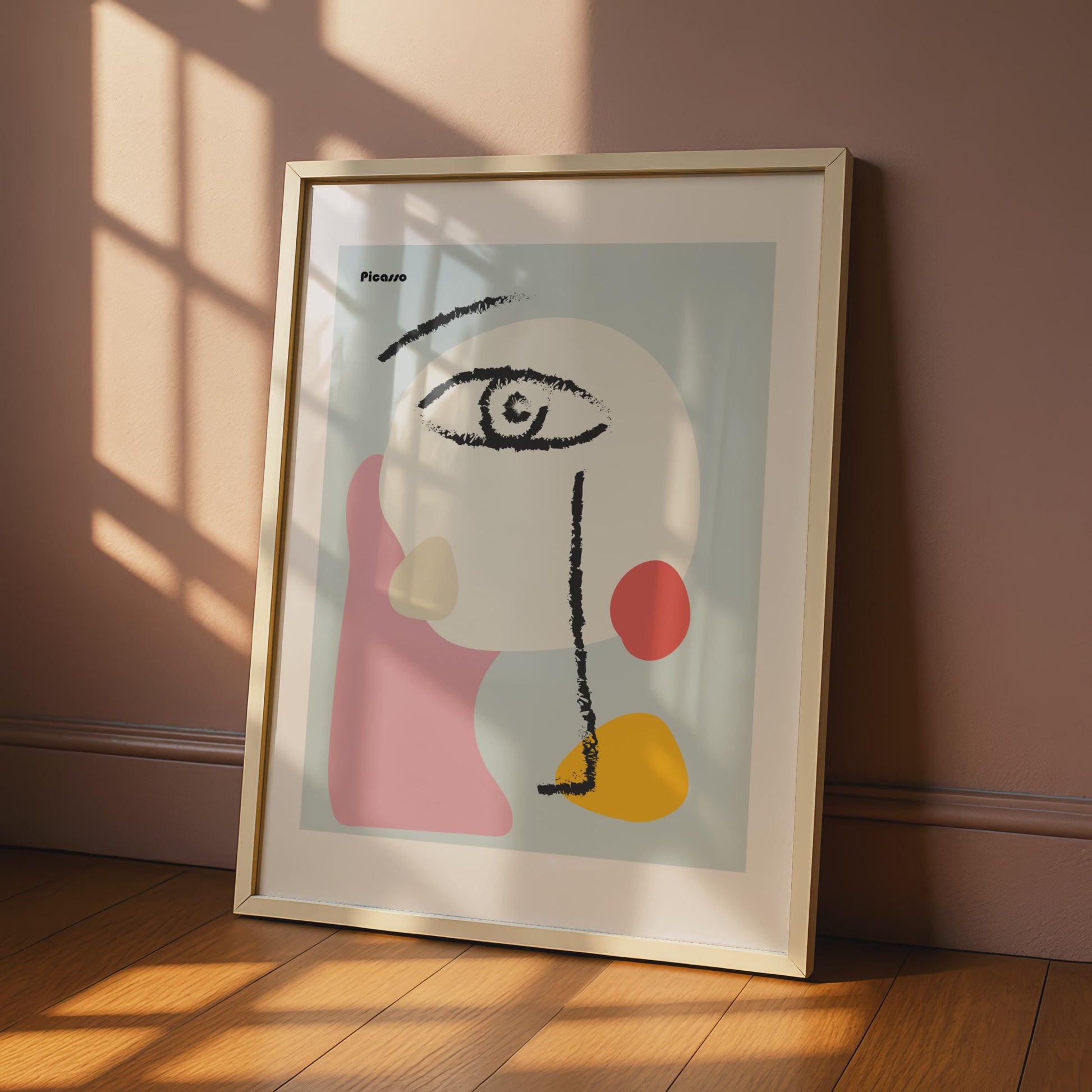 Picasso-Inspired Abstract Art Print, Minimalist Face Poster, Modern Wall Decor, Colourful Line Art wall art print