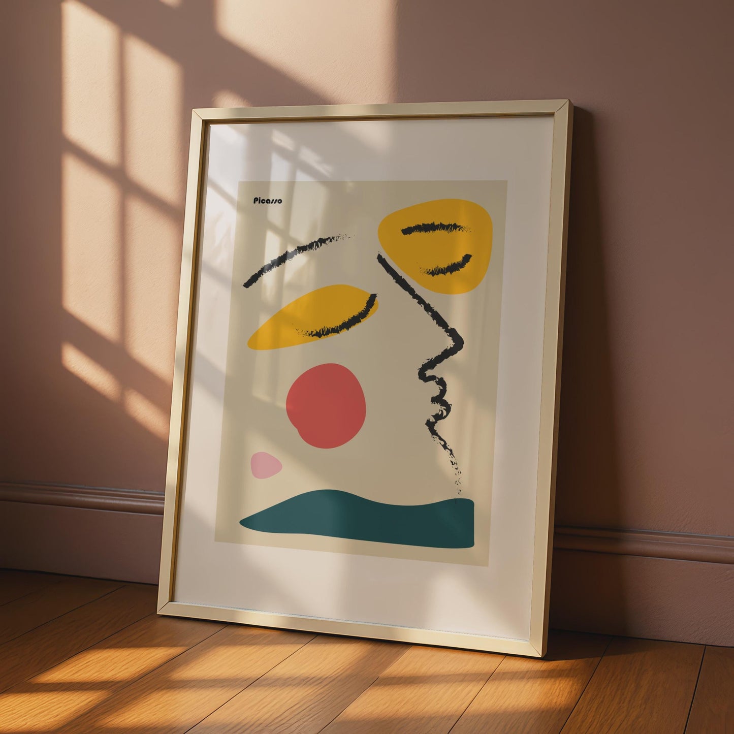 Abstract Minimalist Picasso Art Print, Colourful Contemporary Wall Decor, Modern Face Artwork wall art print