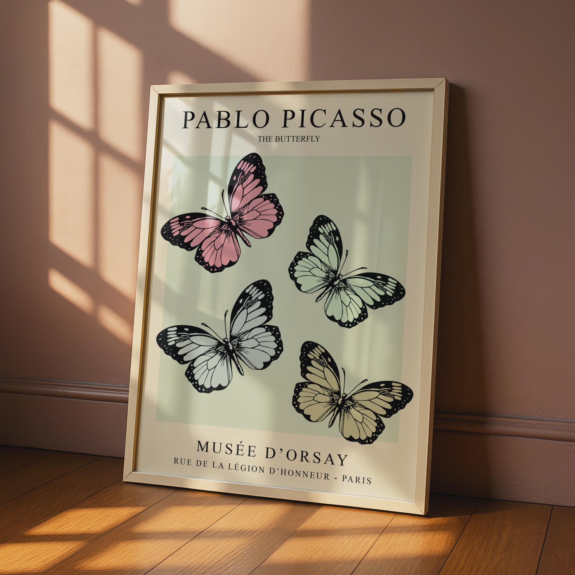 Picasso Butterfly Art Print, Minimalist Pastel Wall Art, Musee d'Orsay Poster wall art print