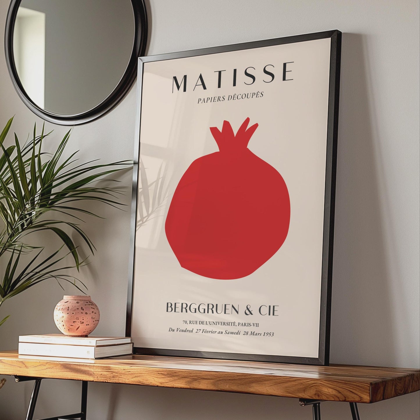 Henri Matisse Art Poster, Papiers Decoupes Print, Minimalist Wall Art, Bold Red Shapes wall art print