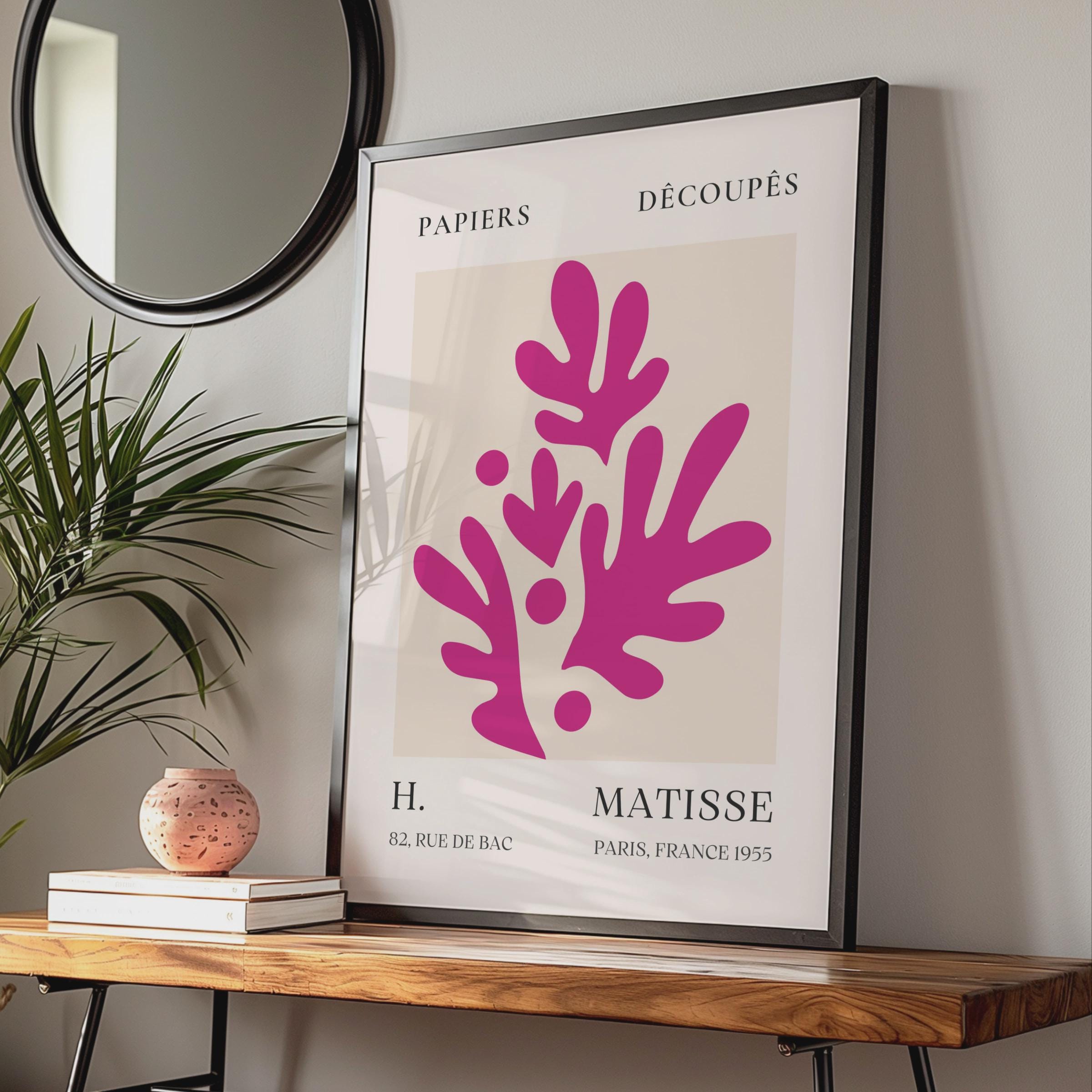 Henri Matisse Art Poster, Abstract Papiers Decoupes, Pink Greenery, Vintage Wall Decor wall art print