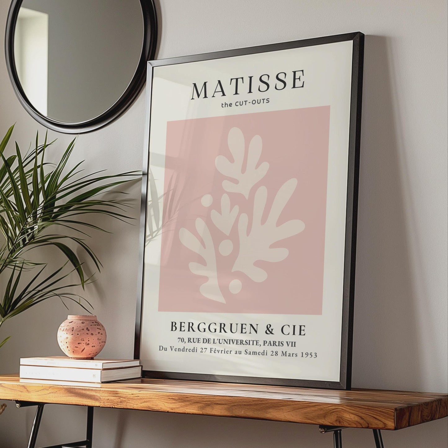 Henri Matisse Art Poster, The Cut-Outs, Minimalist Wall Art, Pink Botanical Print, Gallery Decor wall art print