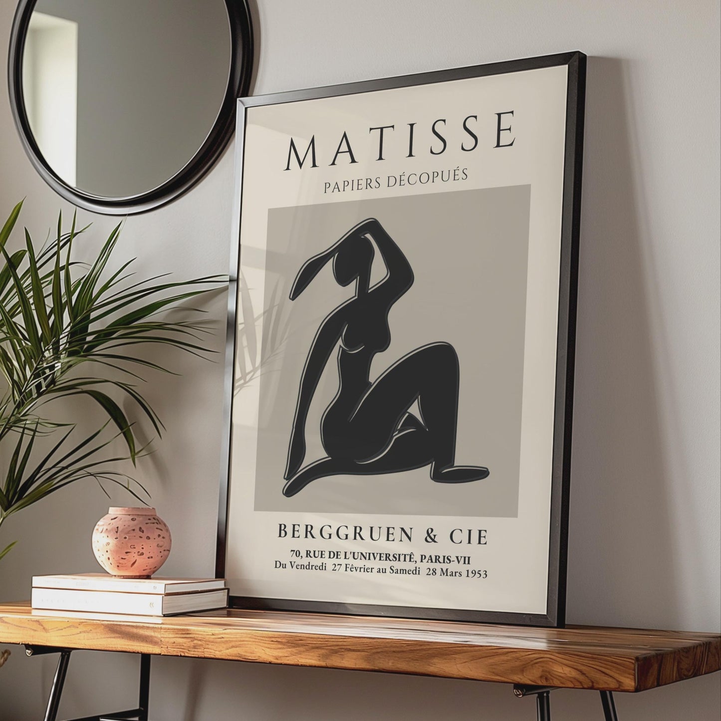 Henri Matisse Art Poster, Minimalist Black Silhouette, Papiers Decoupes, Abstract Wall Art, Gallery wall art print