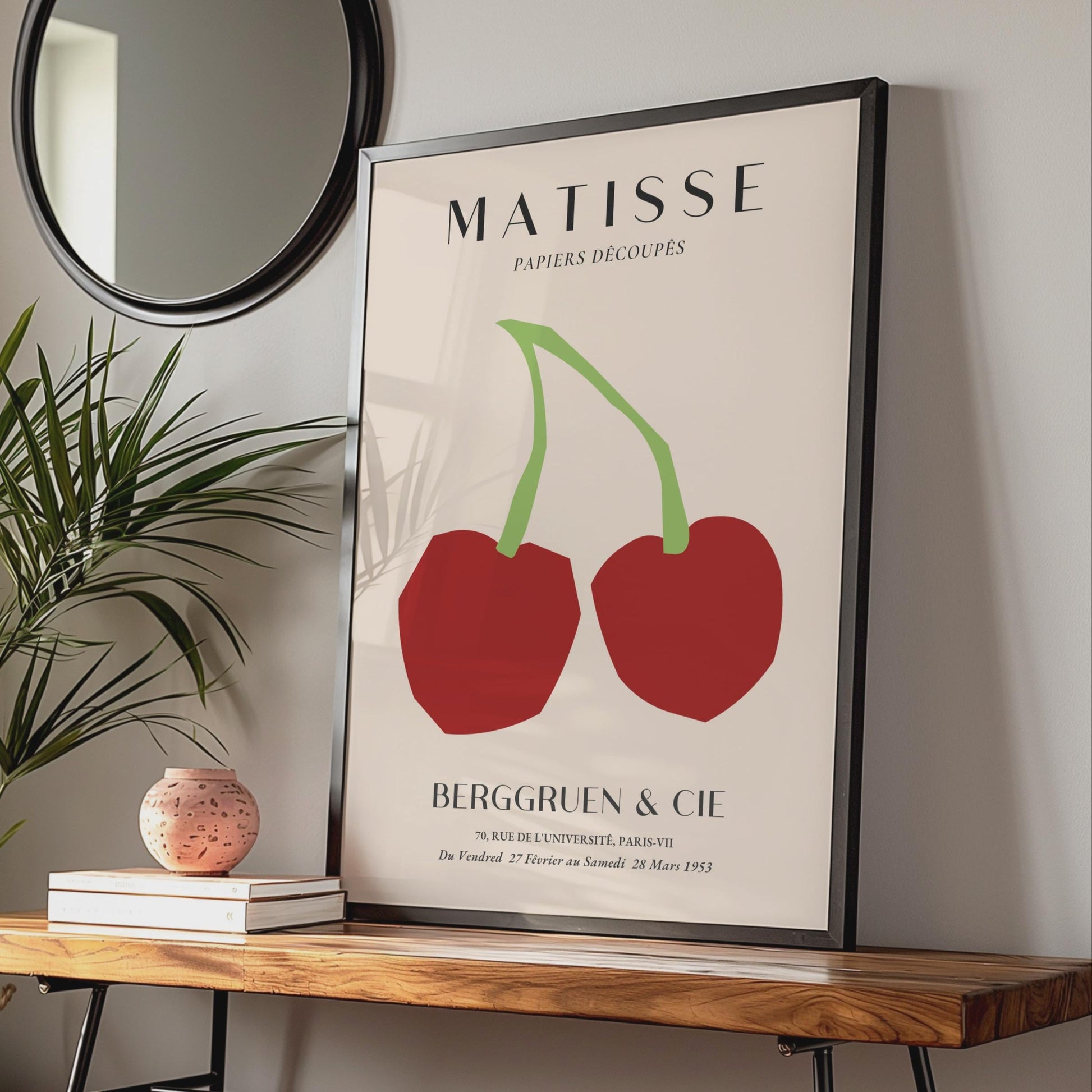Henri Matisse Art Print, Papiers Decoupes, Minimalist Cherry Poster for Modern Decor wall art print
