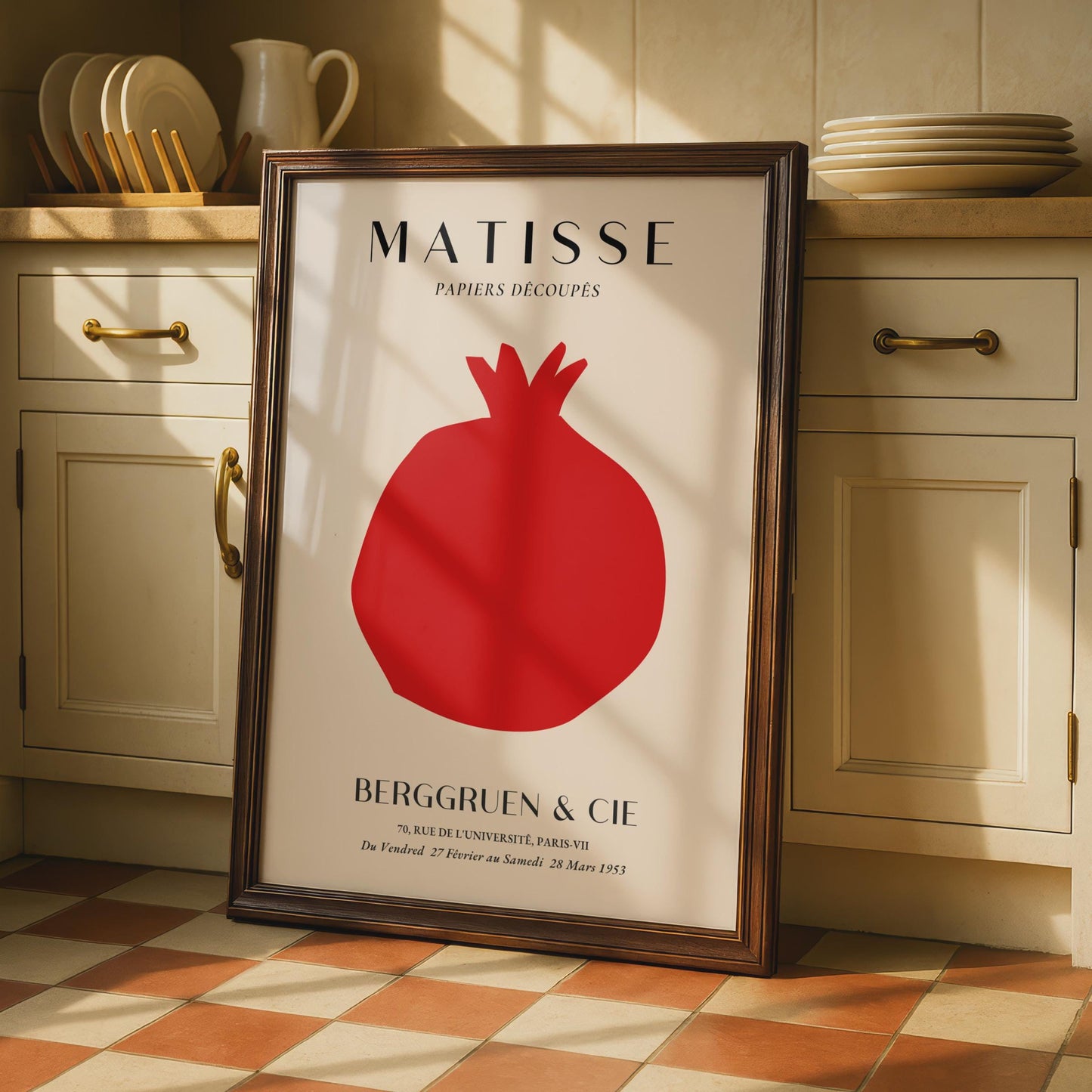 Henri Matisse Art Poster, Papiers Decoupes Print, Minimalist Wall Art, Bold Red Shapes wall art print