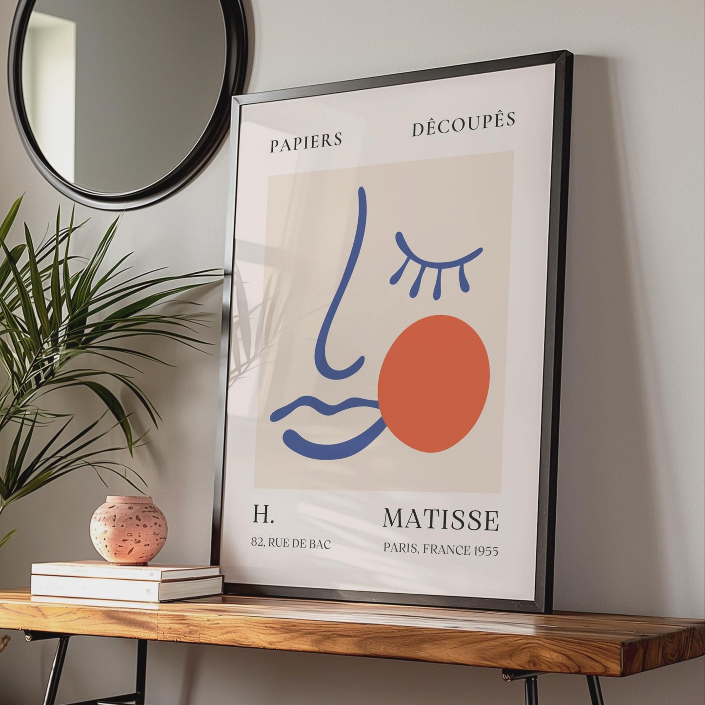 Henri Matisse Art Poster, Minimalist Abstract Face Prints, Boho Wall Art, French Decoupes wall art print