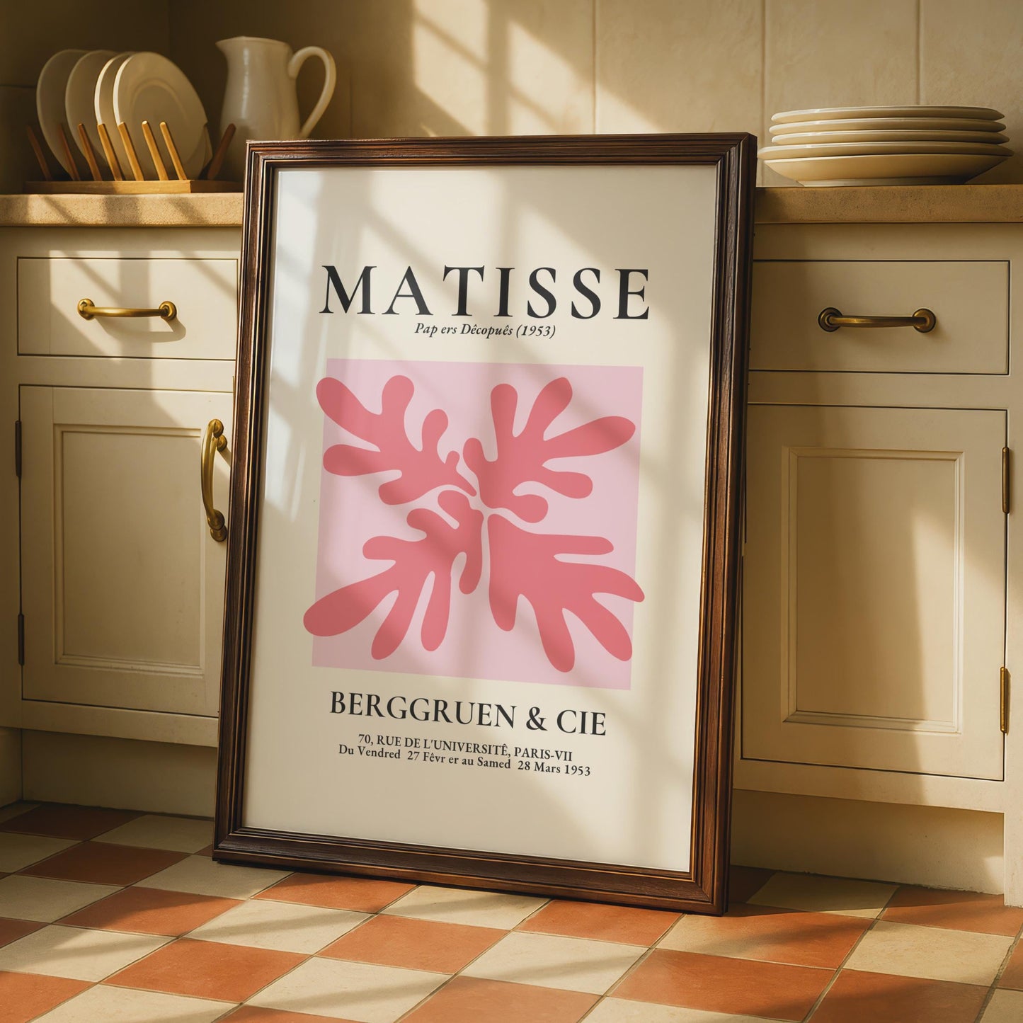 Henri Matisse Pap ers Decoupes Poster, Minimalist Pink Vintage Art Print wall art print