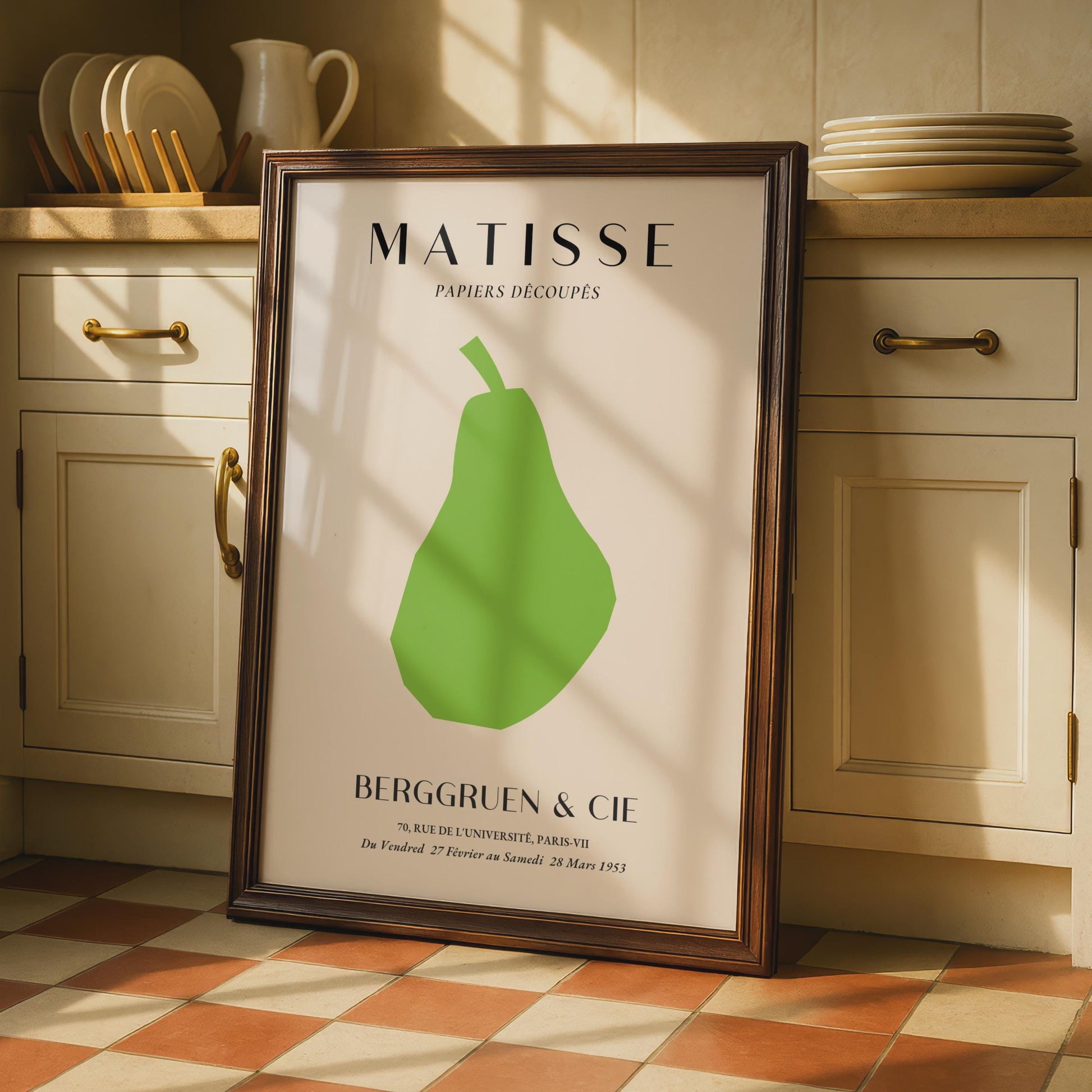 Henri Matisse Green Pear Art Poster, Minimalist Wall Decor, Papiers Decoupes Print, Gallery Wall wall art print