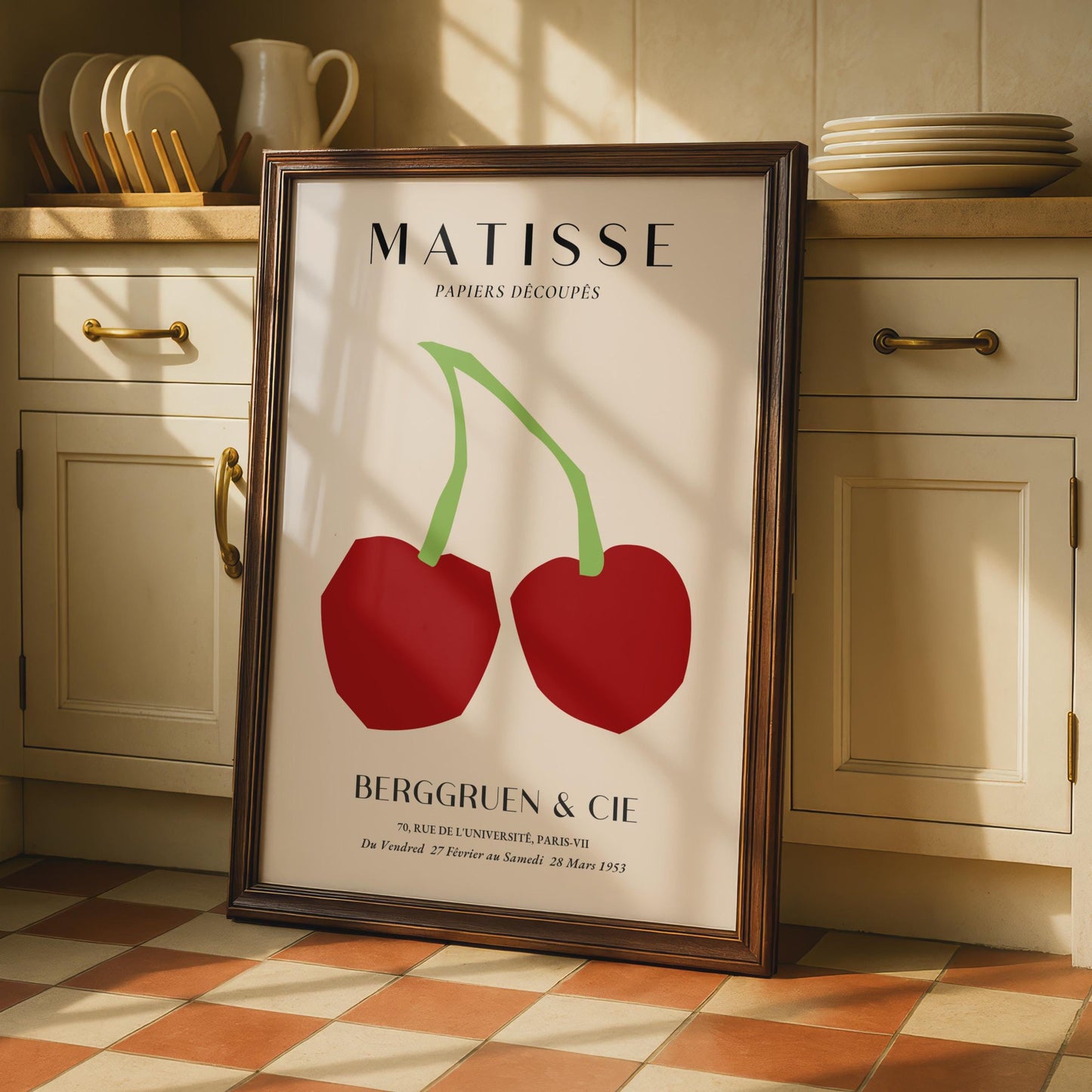 Henri Matisse Art Print, Papiers Decoupes, Minimalist Cherry Poster for Modern Decor wall art print