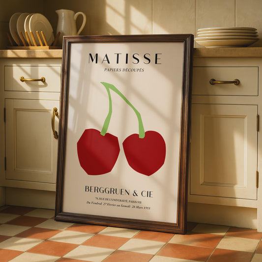 Henri Matisse Art Print, Papiers Decoupes, Minimalist Cherry Poster for Modern Decor wall art print