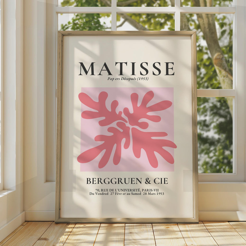 Henri Matisse Pap ers Decoupes Poster, Minimalist Pink Vintage Art Print wall art print