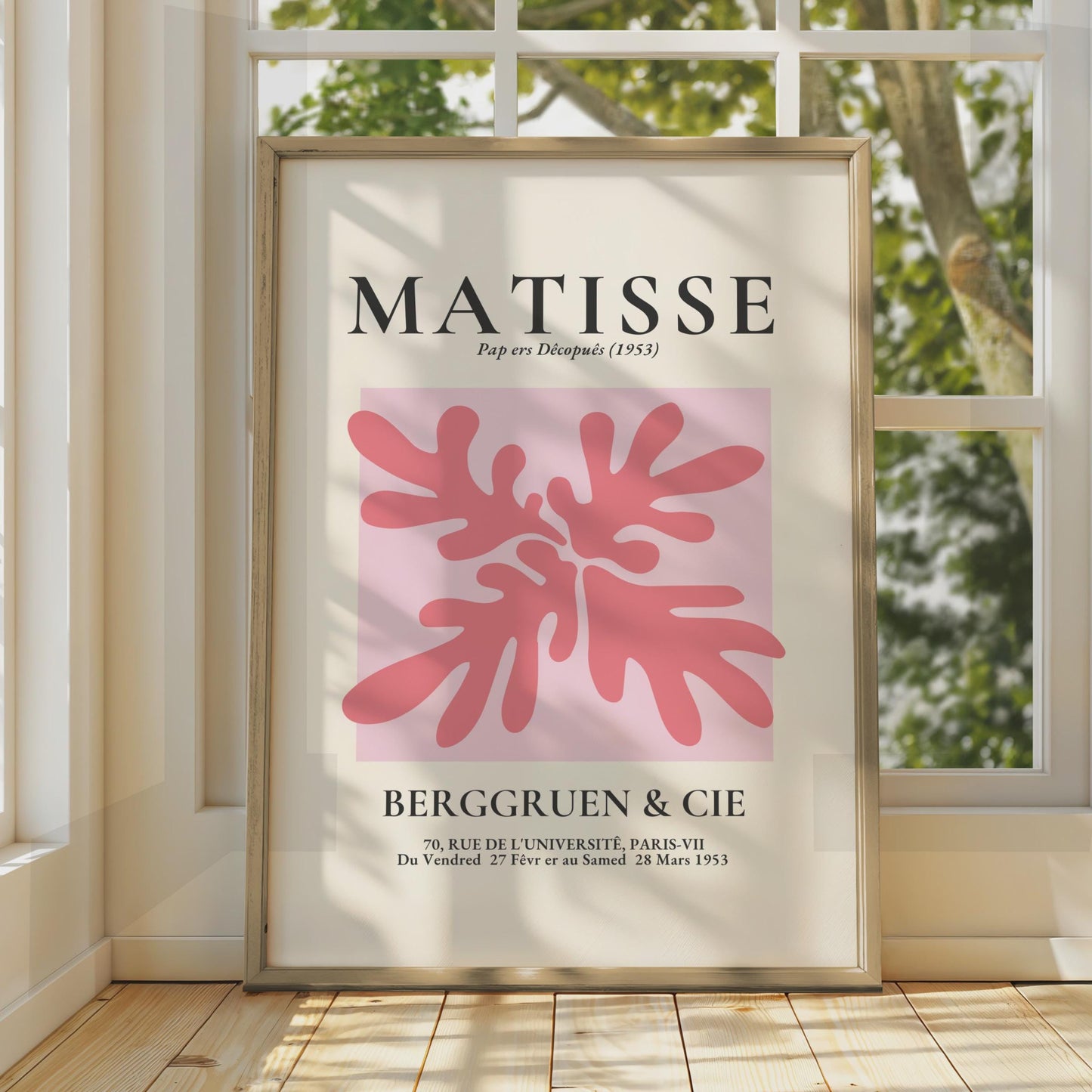 Henri Matisse Pap ers Decoupes Poster, Minimalist Pink Vintage Art Print wall art print