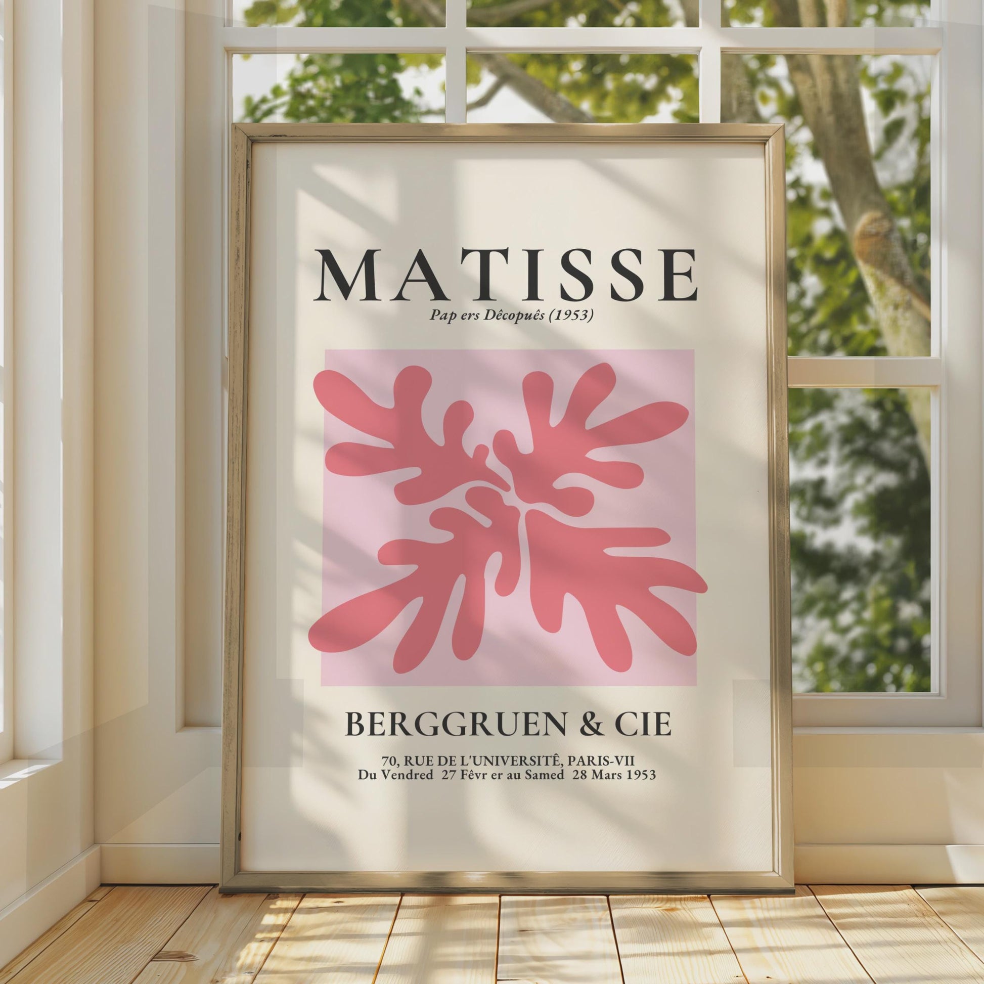 Henri Matisse Pap ers Decoupes Poster, Minimalist Pink Vintage Art Print wall art print