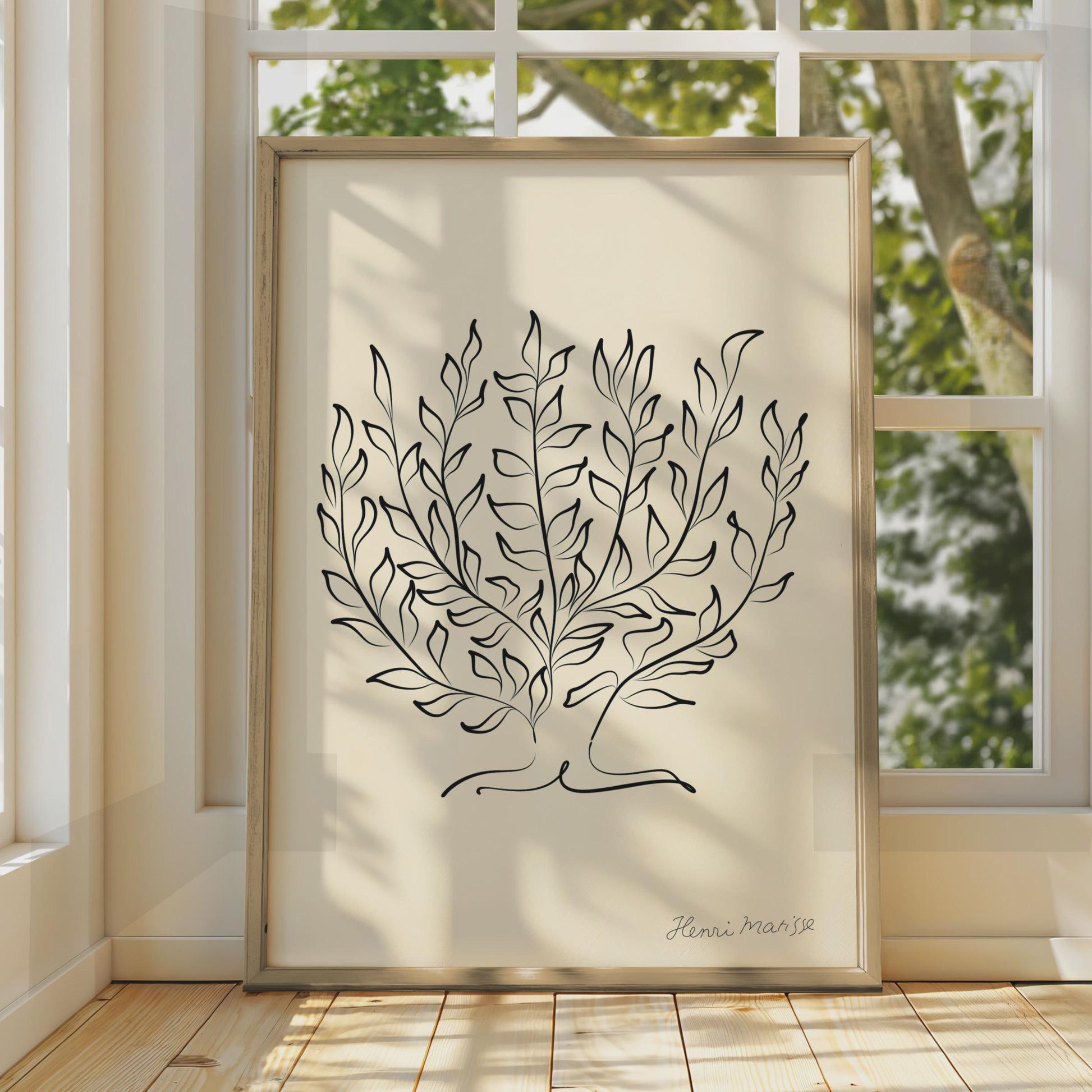 Henri Matisse Inspired Wall Art, Minimalist Leaf Print, Botanical Poster for Home Decor wall art print