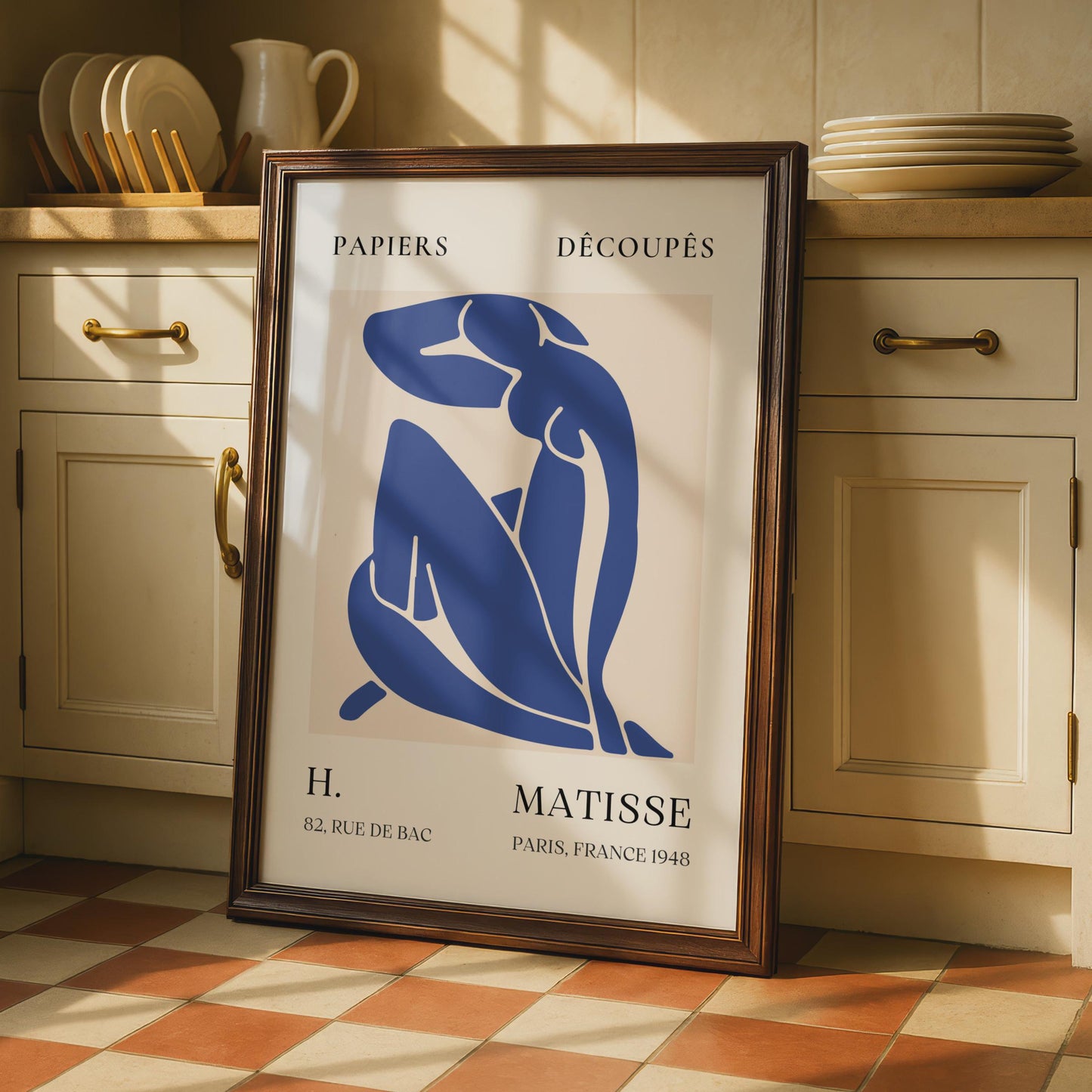 Henri Matisse Art Poster, Blue Abstract Female Figure, Minimalist Wall Decor, Paris 1948 wall art print