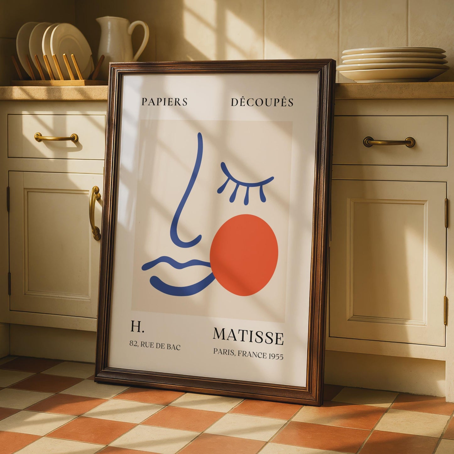 Henri Matisse Art Poster, Minimalist Abstract Face Prints, Boho Wall Art, French Decoupes wall art print