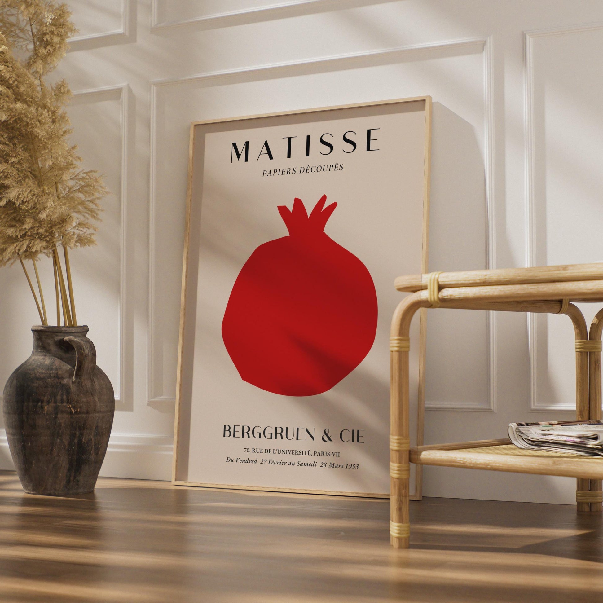 Henri Matisse Art Poster, Papiers Decoupes Print, Minimalist Wall Art, Bold Red Shapes wall art print