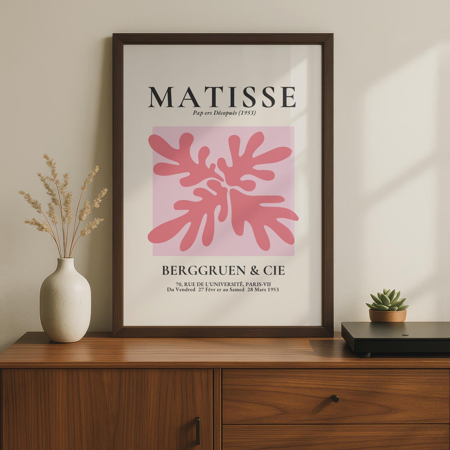Henri Matisse Pap ers Decoupes Poster, Minimalist Pink Vintage Art Print wall art print