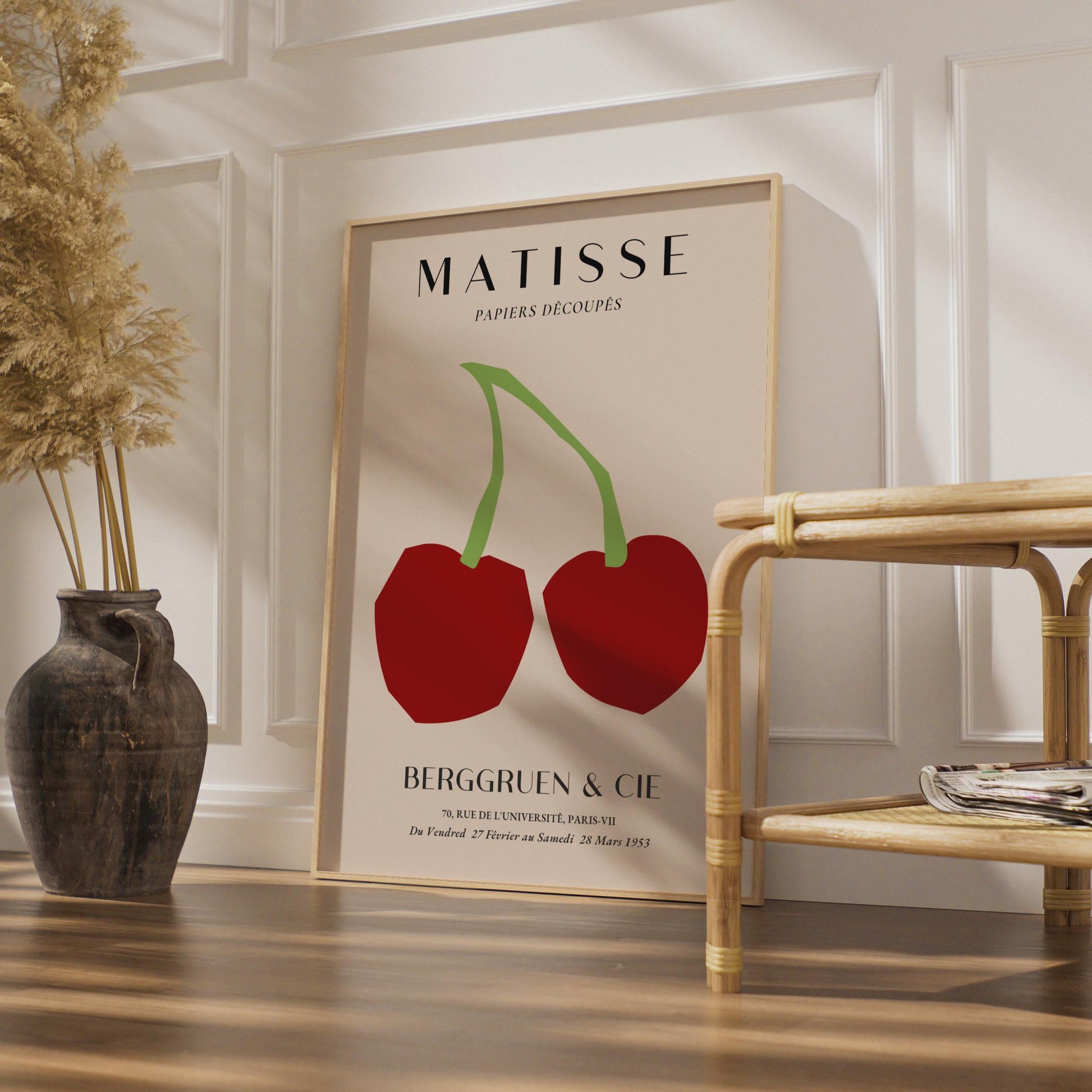 Henri Matisse Art Print, Papiers Decoupes, Minimalist Cherry Poster for Modern Decor wall art print