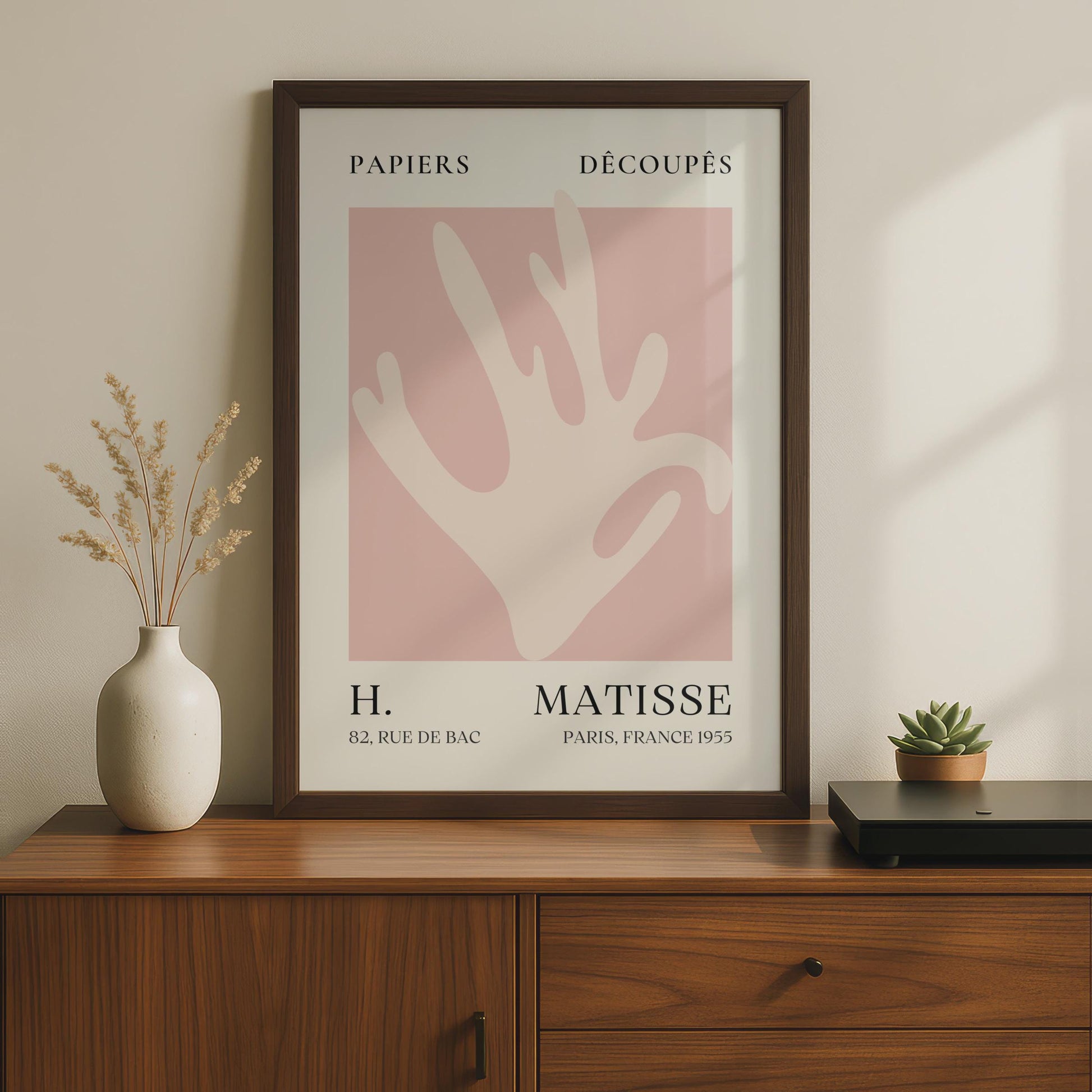 Henri Matisse Art Poster, Minimalist Papiers Decoupes, Wall Art Decor, Modern Pink Abstract Print wall art print