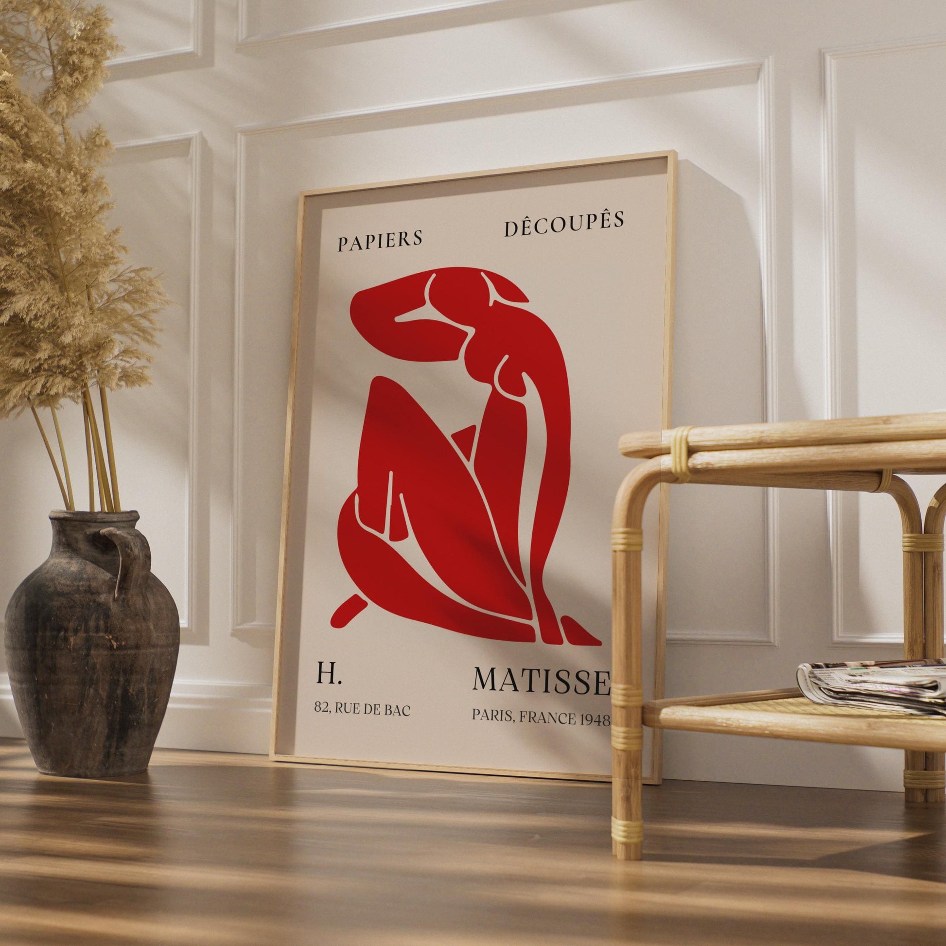 Henri Matisse Cut-Out Style Art Print, Red Figure French Minimalist Poster wall art print