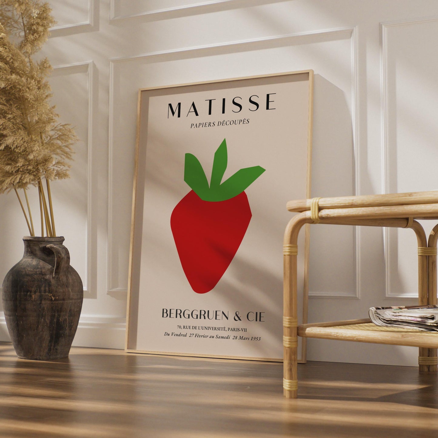 Henri Matisse Papiers Decoupes Poster, Bold Strawberry Art, Minimalist Wall Decor for Home wall art print