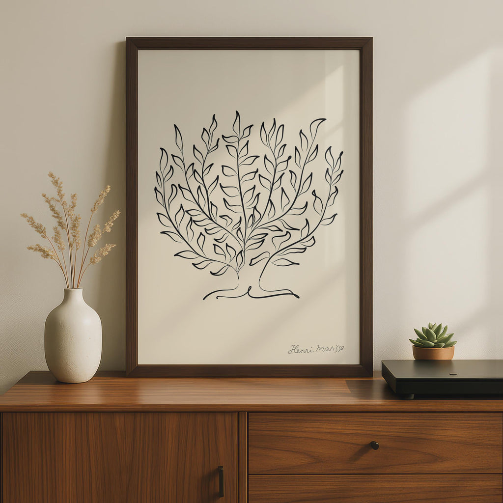 Henri Matisse Inspired Wall Art, Minimalist Leaf Print, Botanical Poster for Home Decor wall art print