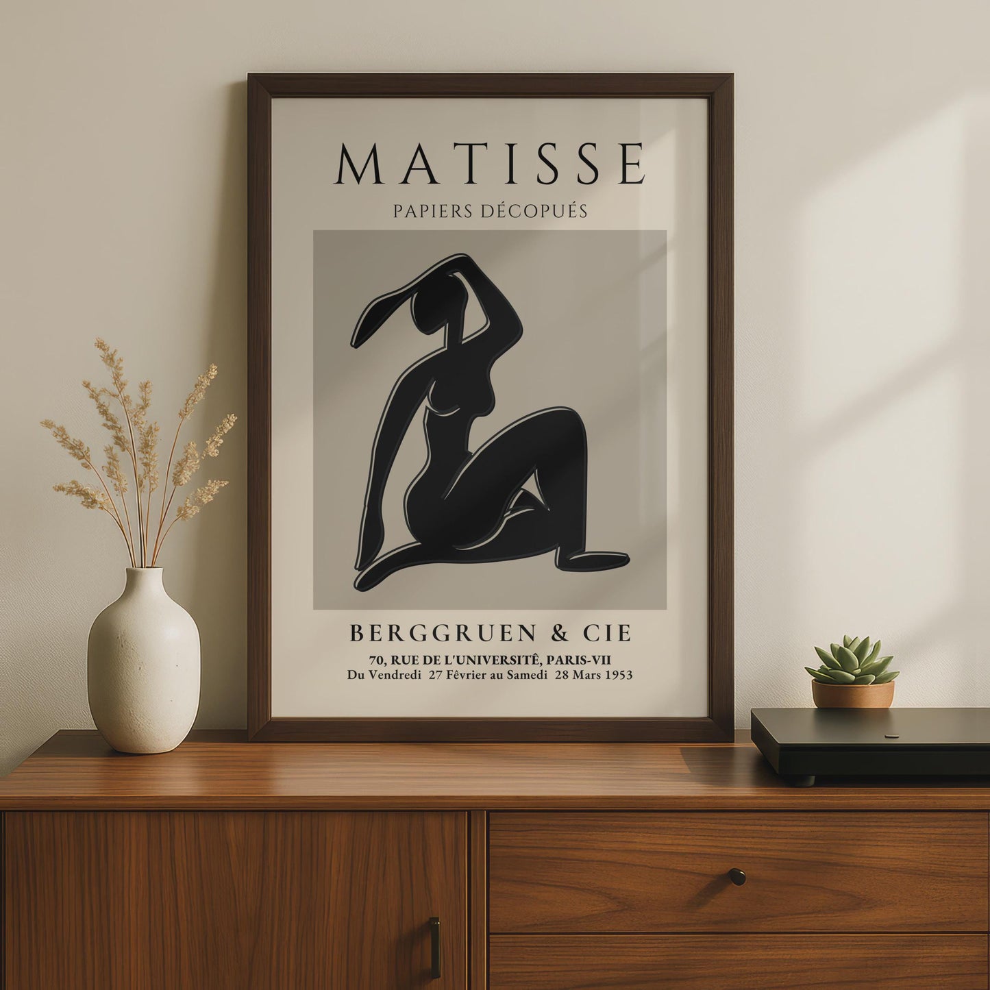 Henri Matisse Art Poster, Minimalist Black Silhouette, Papiers Decoupes, Abstract Wall Art, Gallery wall art print