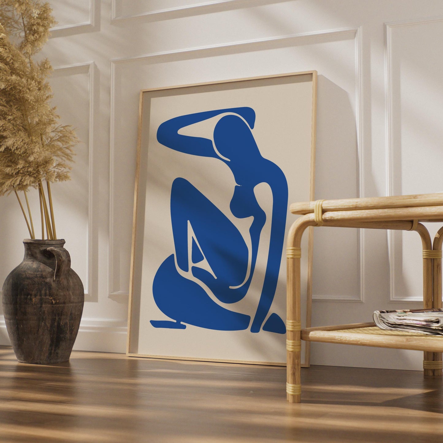 Henri Matisse Inspired Blue Woman Art Poster, Abstract Line Drawing, Modern Wall Art wall art print