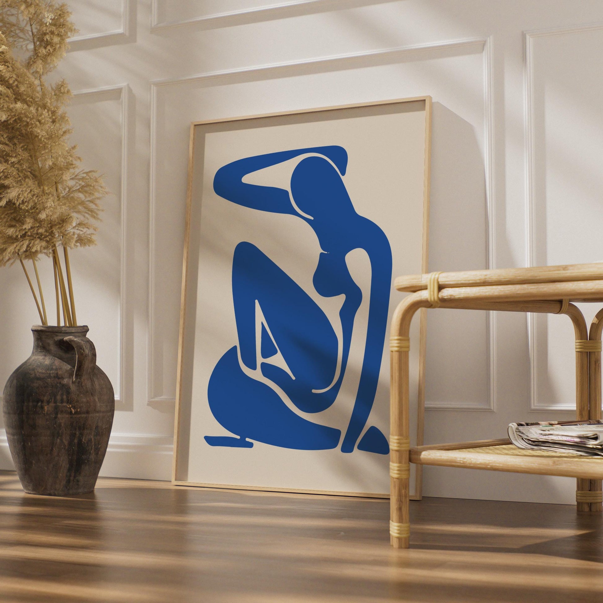 Henri Matisse Inspired Blue Woman Art Poster, Abstract Line Drawing, Modern Wall Art wall art print