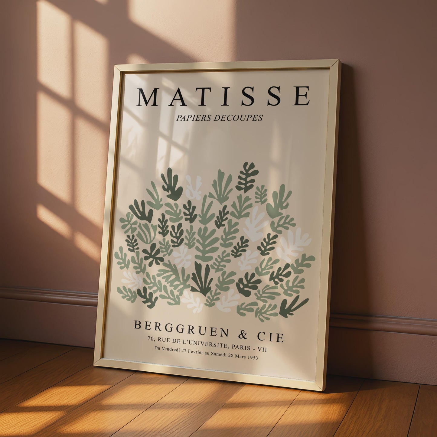 Henri Matisse Art Poster, Papiers Decoupes, Botanical Wall Art, Minimalist Print, Green Tones Decor wall art print