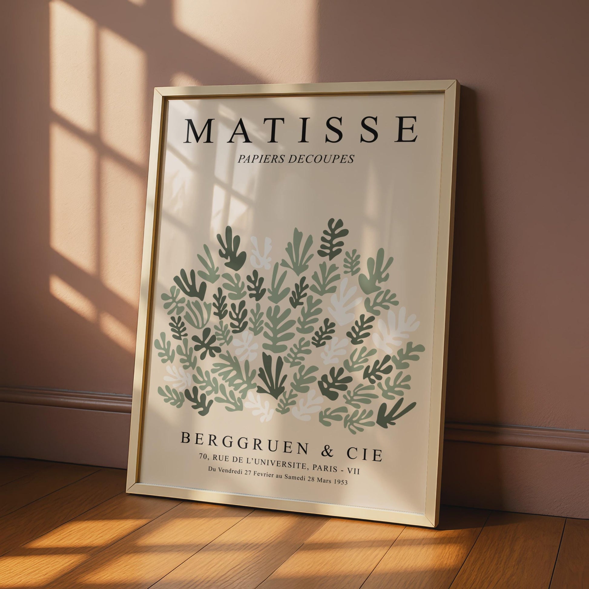 Henri Matisse Art Poster, Papiers Decoupes, Botanical Wall Art, Minimalist Print, Green Tones Decor wall art print