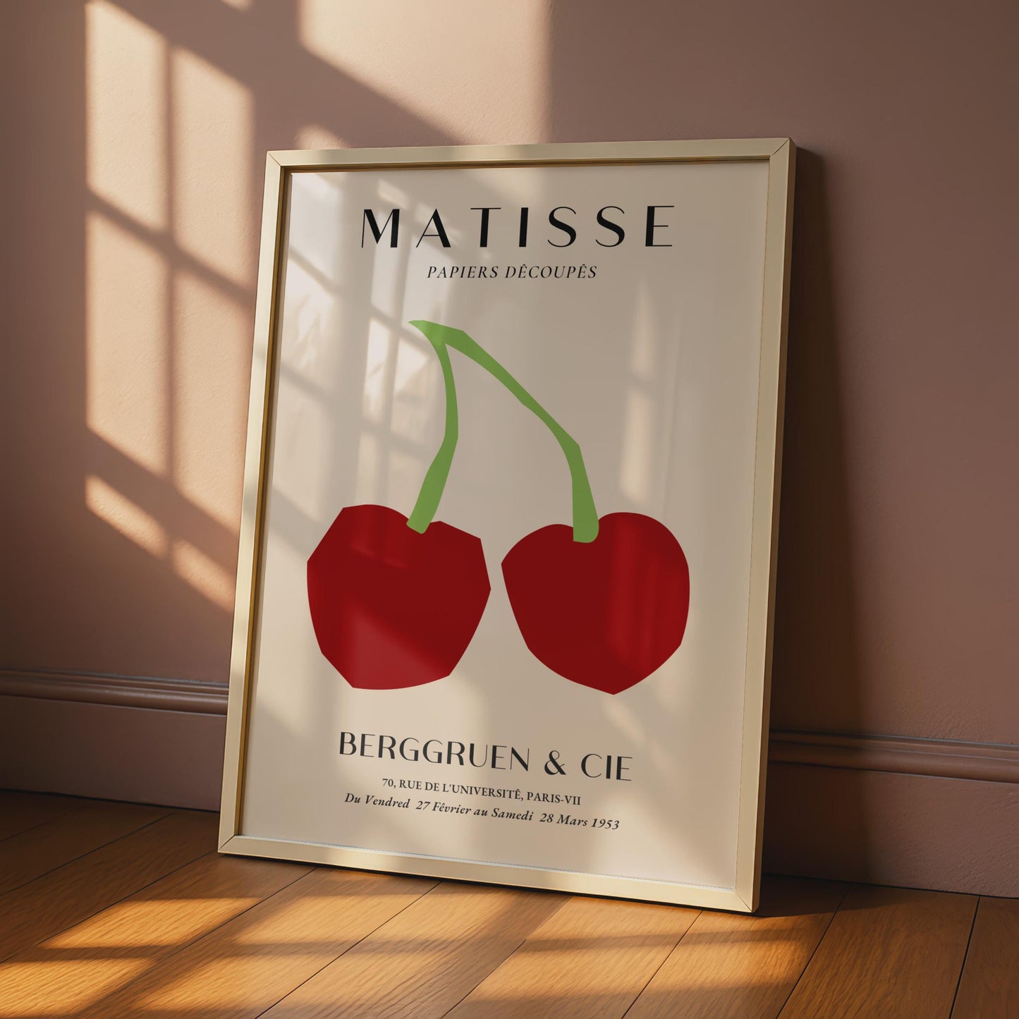 Henri Matisse Art Print, Papiers Decoupes, Minimalist Cherry Poster for Modern Decor wall art print