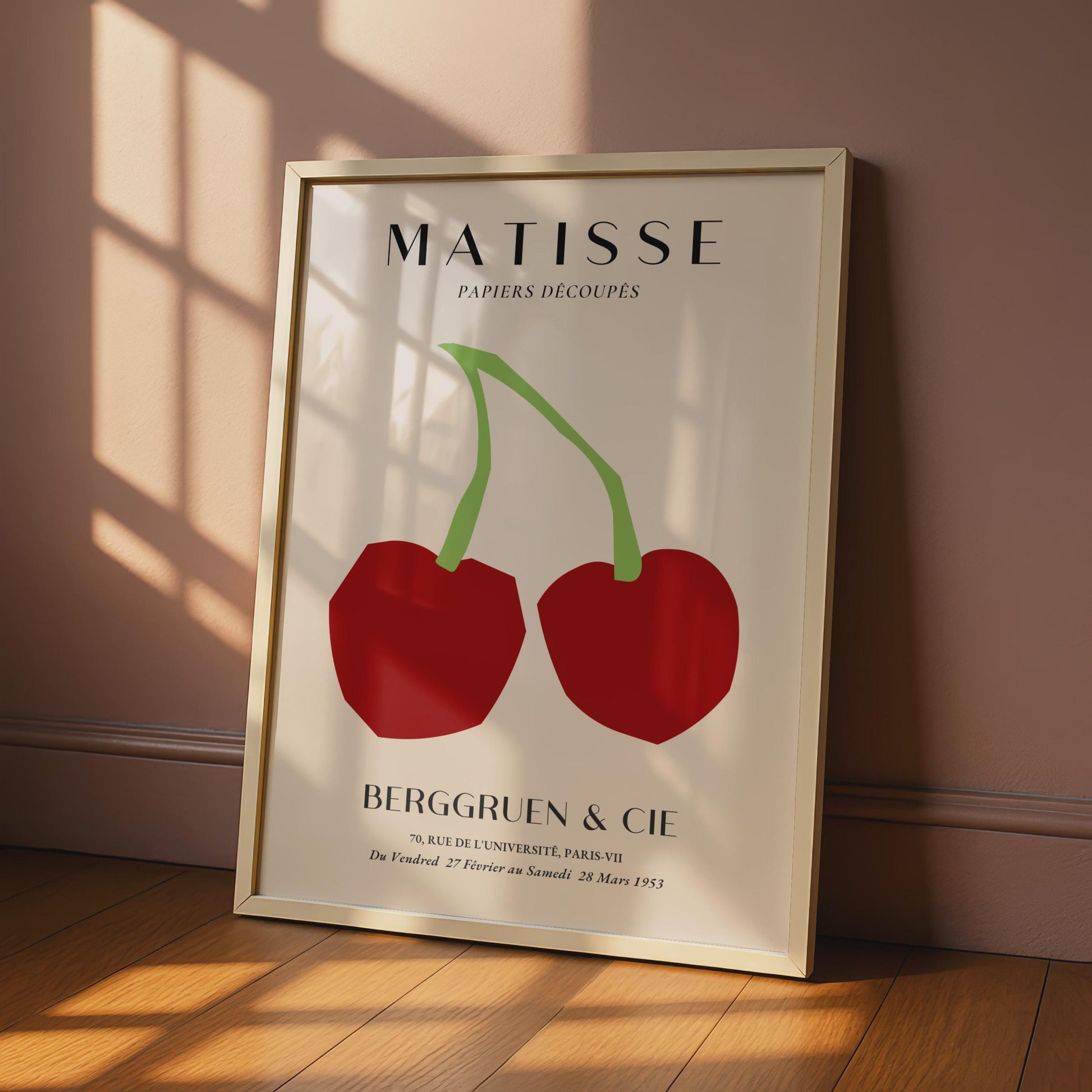 Henri Matisse Art Print, Papiers Decoupes, Minimalist Cherry Poster for Modern Decor wall art print
