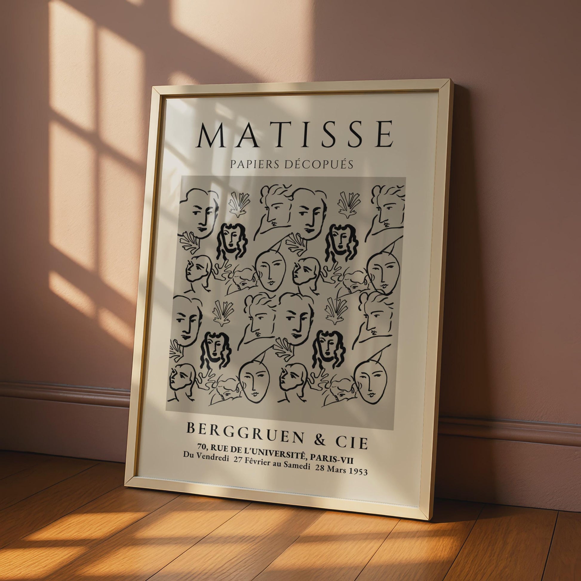 Henri Matisse Papiers Decoupes Art Poster, Faces and Figures, Minimalist Wall Art, 1953 Exhibition wall art print