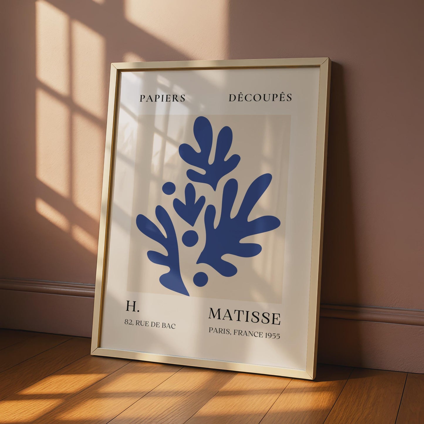 Henri Matisse Art Poster, Paper Cut-outs, Blue Leaves, Minimalist Wall Art, French Decor 1955 wall art print