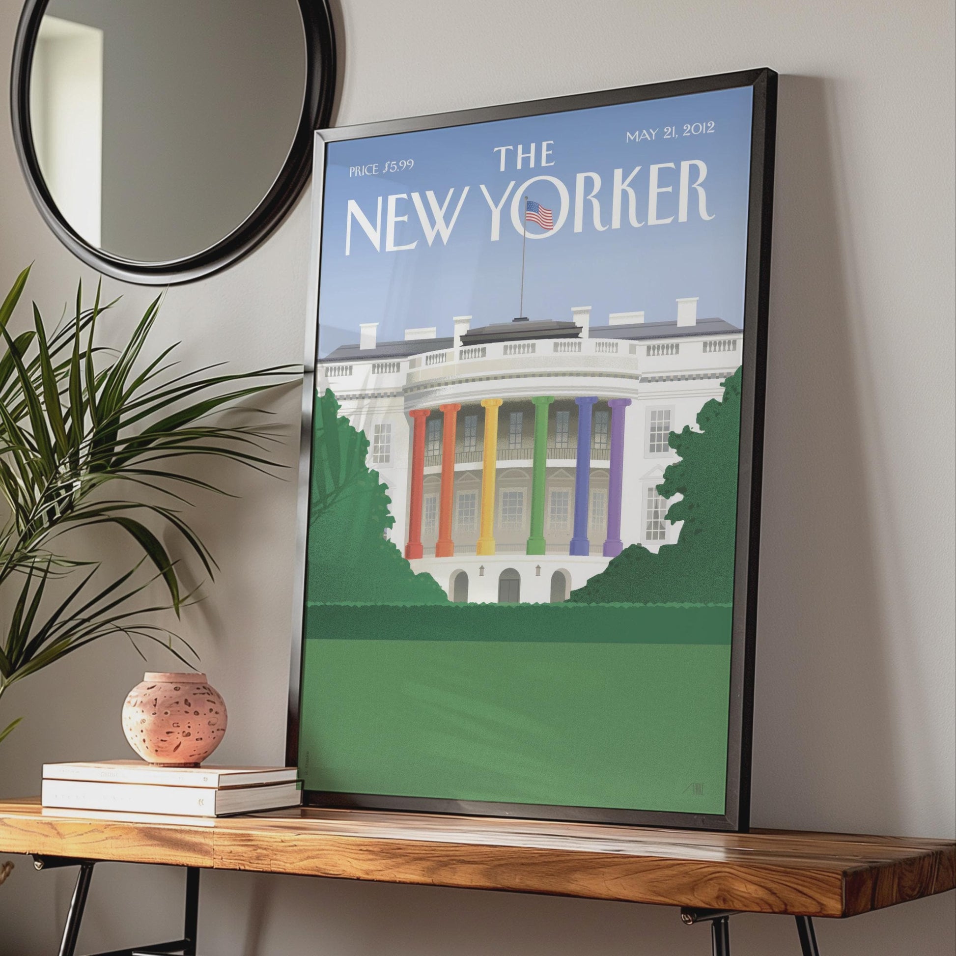 The New Yorker White House Rainbow Cover Poster, Pride Art Print, Iconic Magazine Wall Art wall art print