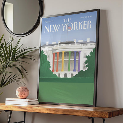 The New Yorker White House Rainbow Cover Poster, Pride Art Print, Iconic Magazine Wall Art wall art print