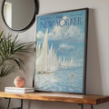 The New Yorker Poster 1959 Sailing Regatta, Vintage Nautical Wall Art, Blue Ocean Print wall art print
