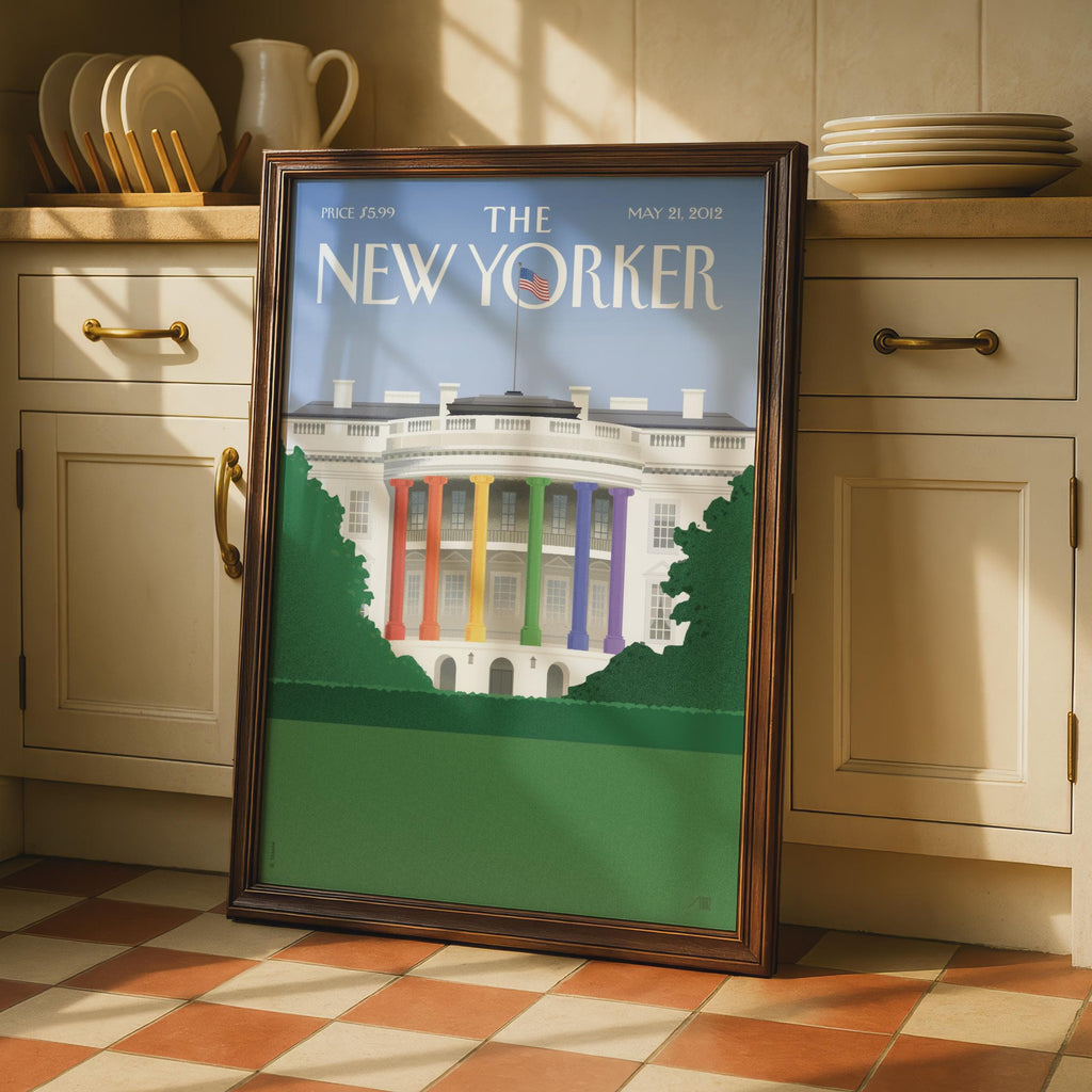 The New Yorker White House Rainbow Cover Poster, Pride Art Print, Iconic Magazine Wall Art wall art print