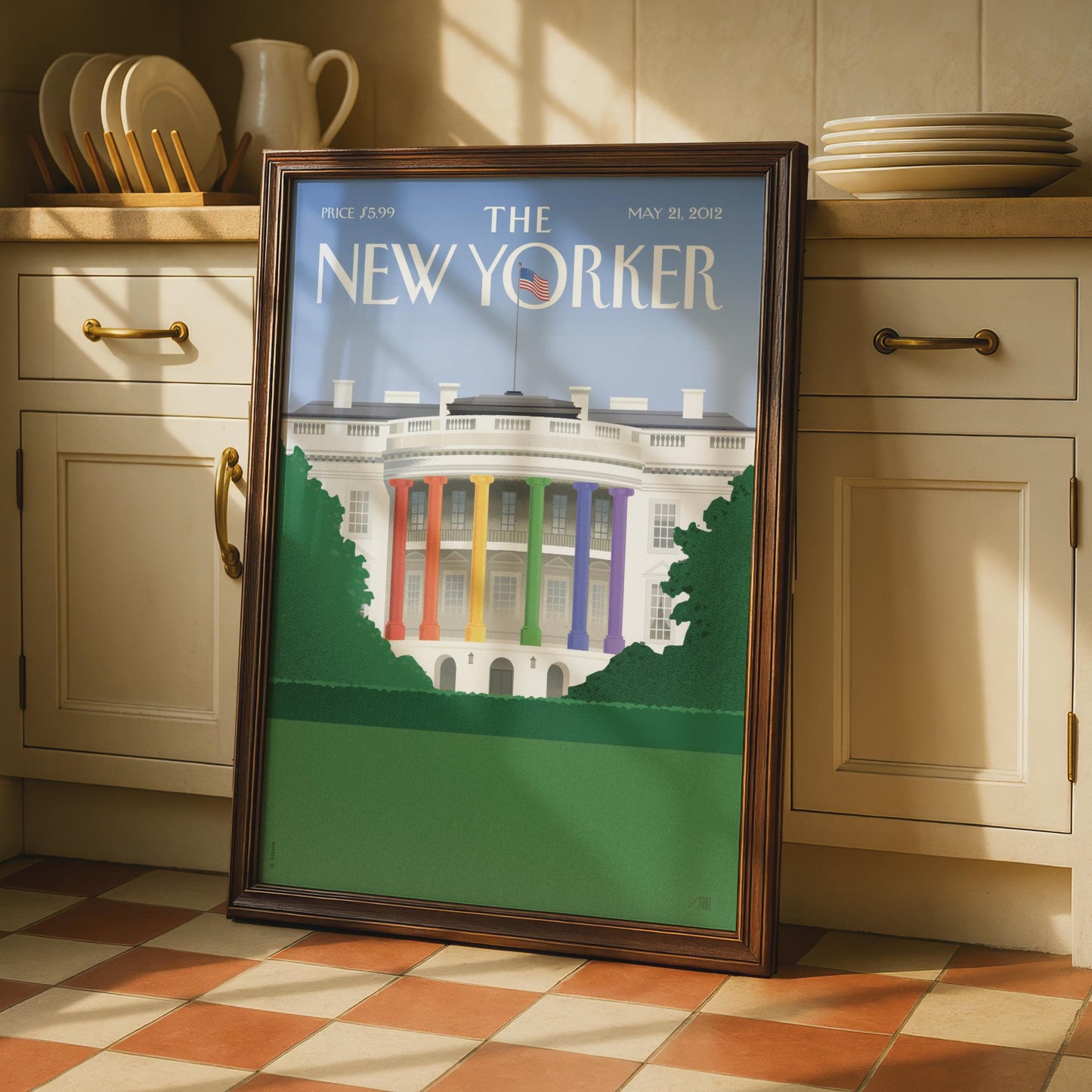 The New Yorker White House Rainbow Cover Poster, Pride Art Print, Iconic Magazine Wall Art wall art print