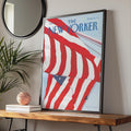 The New Yorker Poster American Flag July 1990, Patriotic Wall Art, Red White Blue wall art print