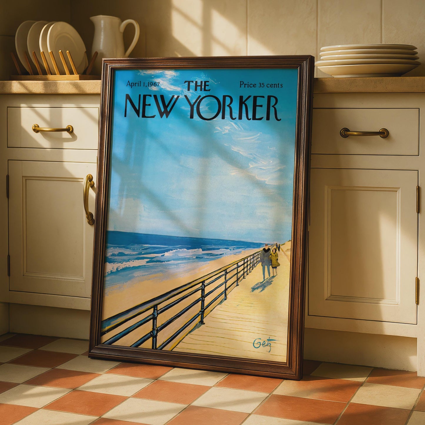 The New Yorker Poster 1967, Beach Boardwalk Art Print, Coastal Wall Art, Vintage wall art print